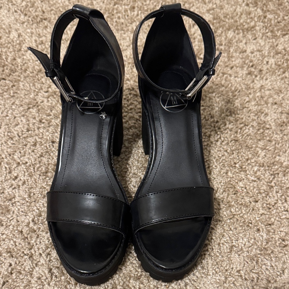 Missguided Black Heeled Sandals